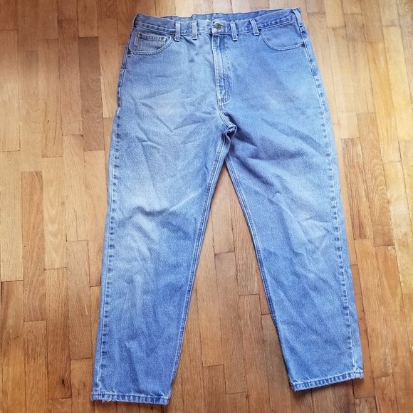 Carhartt Traditional Fit Medium Wash Denim Blue Jeans Men's Size 44x32